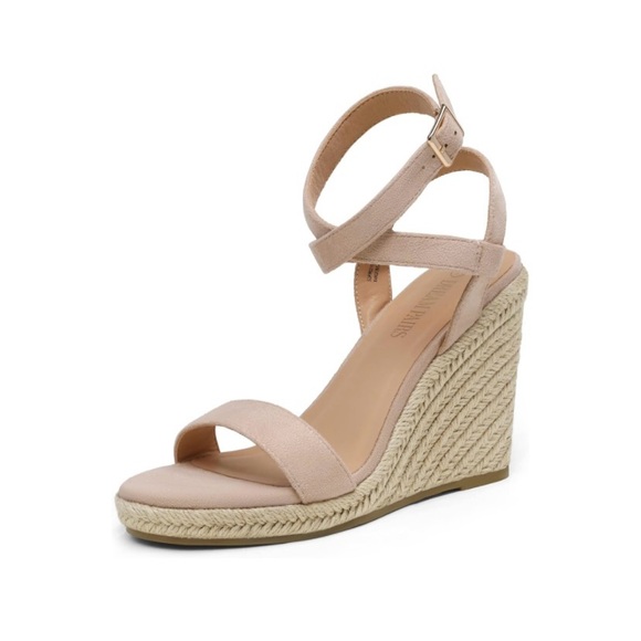 Dream Pairs Shoes - Dream Pairs open toe espadrilles platform sandals, tan suede, size 10, NWT